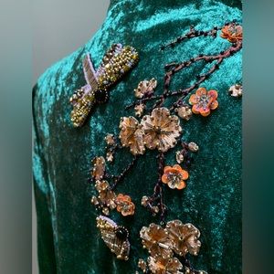 Vintage Crushed Velvet and Beading Kimono